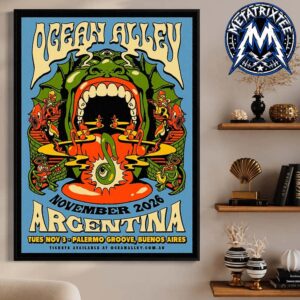 Argentina Ocean Alley Live Show Poster In Buenos Aires At Palermo Groove On November 3 2026 Gallery-Style Poster Canvas