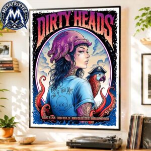 August 19 2026 Tour Poster For Dirty Heads At North Island Credit Union Amphitheatre In Chula Vista CA Durable Poster Canvas