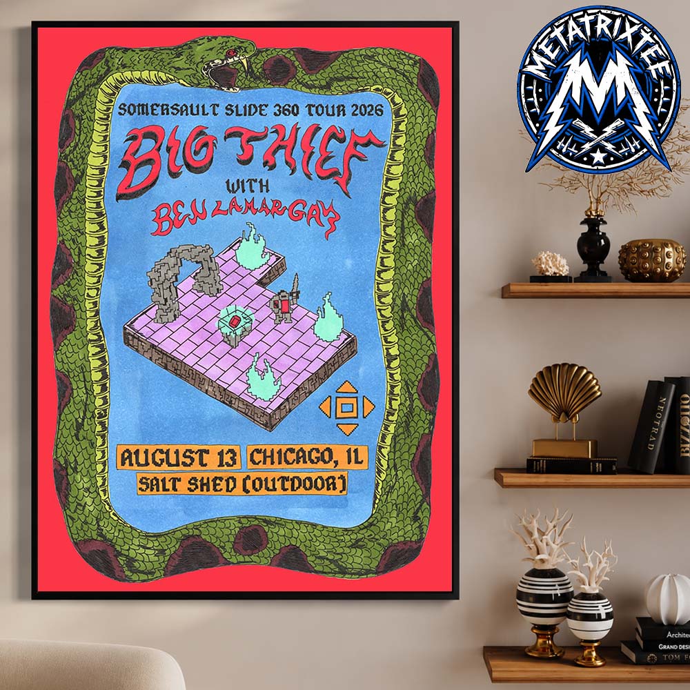 Big Thief Gig Poster For The Salt Shed Chicago IL On August 13 During The Somersault Slide 360 Tour 2026 High-Quality Poster Canvas Big Thief Gig Poster For The Salt Shed Chicago IL On August 13 During The Somersault Slide 360 Tour 2026 High-Quality Poster Canvas
