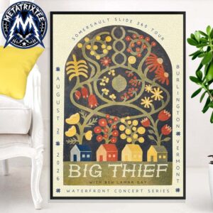 Big Thief North American Tour Poster At Waterfront Park In Burlington Vermont On August 2 2026 Gallery-Style Poster Canvas