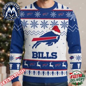 Buffalo Bills Football Team Reindeer And Logo Print 2026 Personalized Christmas Ugly Sweater
