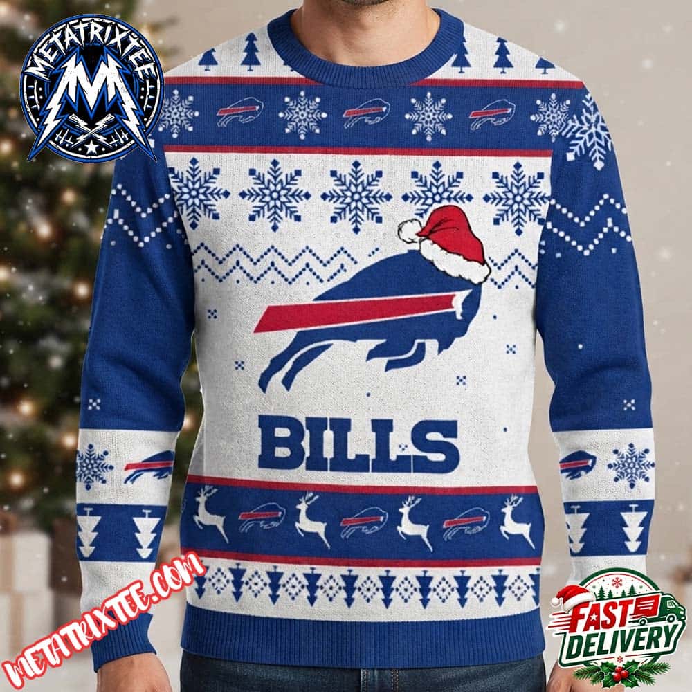 Buffalo Bills Football Team Reindeer And Logo Print 2026 Personalized Christmas Ugly Sweater Buffalo Bills Football Team Reindeer And Logo Print 2026 Personalized Christmas Ugly Sweater