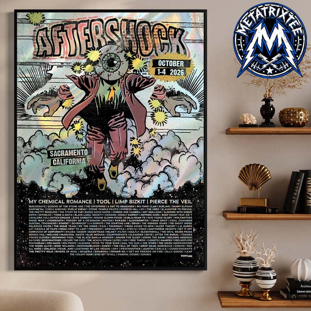 California Aftershock Festival 2026 Running Scared Foil Poster Lineup On October 1 4 2026 In Sacramento Premium Poster Canvas California Aftershock Festival 2026 Running Scared Foil Poster Lineup On October 1 4 2026 In Sacramento Premium Poster Canvas