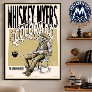 Colorado Springs 2026 Southern Hospitality Tour Poster For Whiskey Myers At Ford Amphitheater In Colorado On August 1 High-Quality Poster Canvas