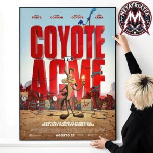Coyote Vs Acme Movie Poster Starring Will Forte Lana Condor And John Cena in Theaters On Agosto 27 2026 High-Quality Poster Canvas