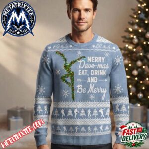 Dave Matthews Band DMB Dancer Design Merry Dave Mas Text Light Blue Ugly Christmas Sweater 2026