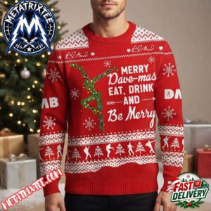 Dave Matthews Band DMB Dancer Design Red Knit Sweater Merry Dave Mas Holiday Quote Custom Ugly Christmas Sweater