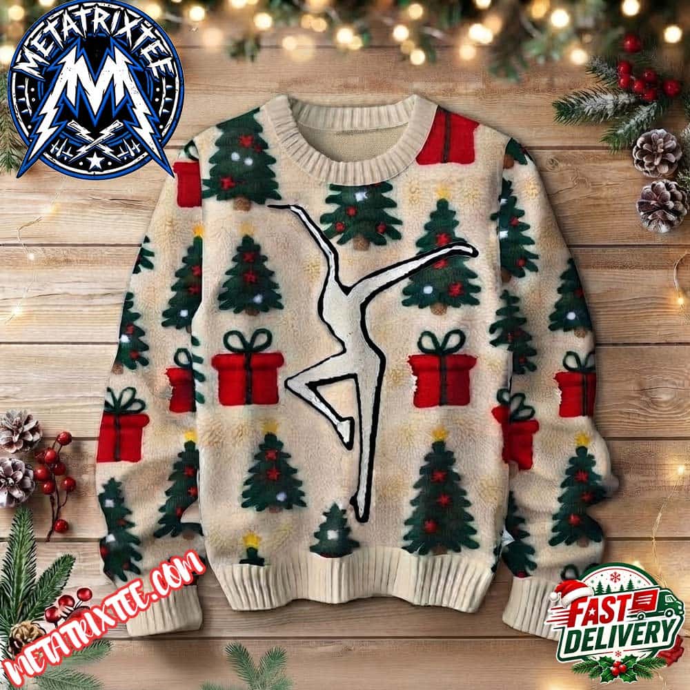 Dave Matthews Band Dancer Logo Christmas Trees And Red Gift Boxes Pattern Cream Sweater Gift For Fan Knitted Ugly Christmas Sweater Dave Matthews Band Dancer Logo Christmas Trees And Red Gift Boxes Pattern Cream Sweater Gift For Fan Knitted Ugly Christmas Sweater