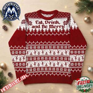 Dave Matthews Band Eat Drink And Be Merry Dancing Figure Motif Ugly Christmas Sweater