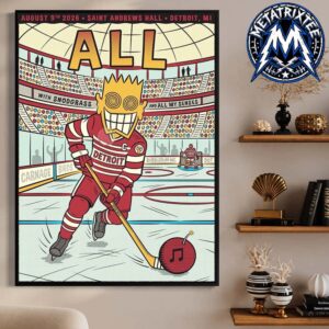 Detroit 2026 ALL Main Concert Poster At Saint Andrews Hall In MI August 9 Gallery-Style Poster Canvas