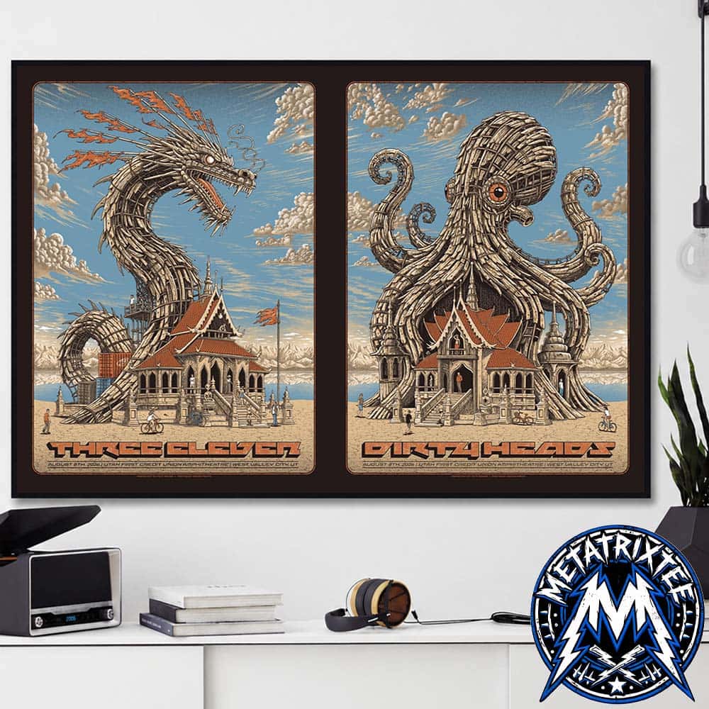 Dirty Heads With 311 Band West Valley City Poster For Glad You Made It Tour 2026 On August 8 At The Utah First Credit Union Amphitheatre In Utah Poster Canvas Dirty Heads With 311 Band West Valley City Poster For Glad You Made It Tour 2026 On August 8 At The Utah First Credit Union Amphitheatre In Utah Poster Canvas