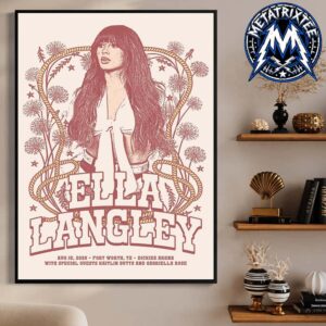 Ella Langley The Dandelion Tour Gig Poster At Dickies Arena In Fort Worth TX Aug 15 2026 Premium Poster Canvas