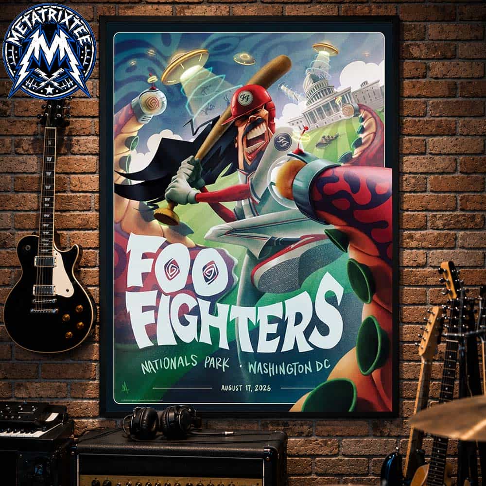 Foo Fighters Take Cover Tour 2026 Gig Poster On August 17 2026 At Nationals Park In Washington DC High-Quality Poster Canvas Foo Fighters Take Cover Tour 2026 Gig Poster On August 17 2026 At Nationals Park In Washington DC High-Quality Poster Canvas