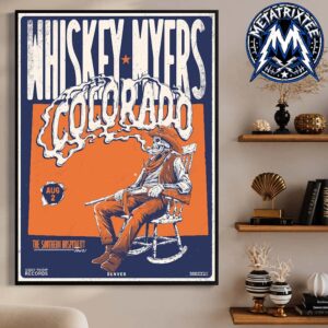 Greenwood Village Whiskey Myers Poster Concert For Southern Hospitality Tour At Fiddlers Green Amphitheatre In Colorado On August 2 2026 Premium Poster Canvas