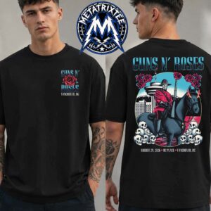 Guns N Roses Concert Poster At BC Place In Vancouver BC On August 29 2026 Two Sided Print T-Shirt