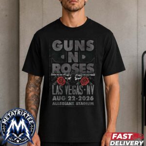Guns N Roses World Tour 2026 Live Show Poster On August 22 2026 At Allegiant Stadium In Las Vegas NV Premium T-Shirt