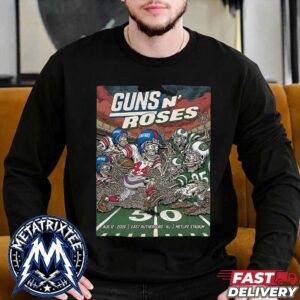Guns N Roses World Tour Poster New York Giants And New York Jets At MetLife Stadium In East Rutherford New Jersey On August 12 2026 Longsleeve T-Shirt