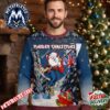 Iron Maiden Band Eddie White Hair Red Devil Satan Trident Crimson Flame Pattern 2026 Knitted Ugly Christmas Sweater Iron Maiden Band Eddie White Hair Red Devil Satan Trident Crimson Flame Pattern 2026 Knitted Ugly Christmas Sweater