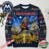 Iron Maiden Monster Eddie Breaking Earth Fiery Hammer Black Knit Red Collar Reindeer Snowflake Pattern Gift For Fan Knitted Ugly Christmas Sweater Iron Maiden Monster Eddie Breaking Earth Fiery Hammer Black Knit Red Collar Reindeer Snowflake Pattern Gift For Fan Knitted Ugly Christmas Sweater