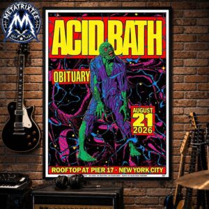 Live Music Tour Print For Acid Bath On August 21 2026 At Rooftop At Pier 17 In New York City NY Professional Poster Canvas