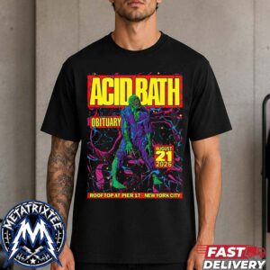 Live Music Tour Print For Acid Bath On August 21 2026 At Rooftop At Pier 17 In New York City NY Short T-Shirt