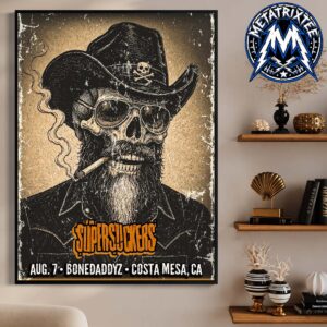 Live Show Poster For Supersuckers On August 7 2026 At The Bone Daddyz Music Lounge In Costa Mesa California High-Quality Poster Canvas
