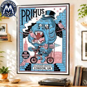 London Poster Concert Print For Primus At O2 Academy Brixton On August 19 2026 Gallery-Style Poster Canvas