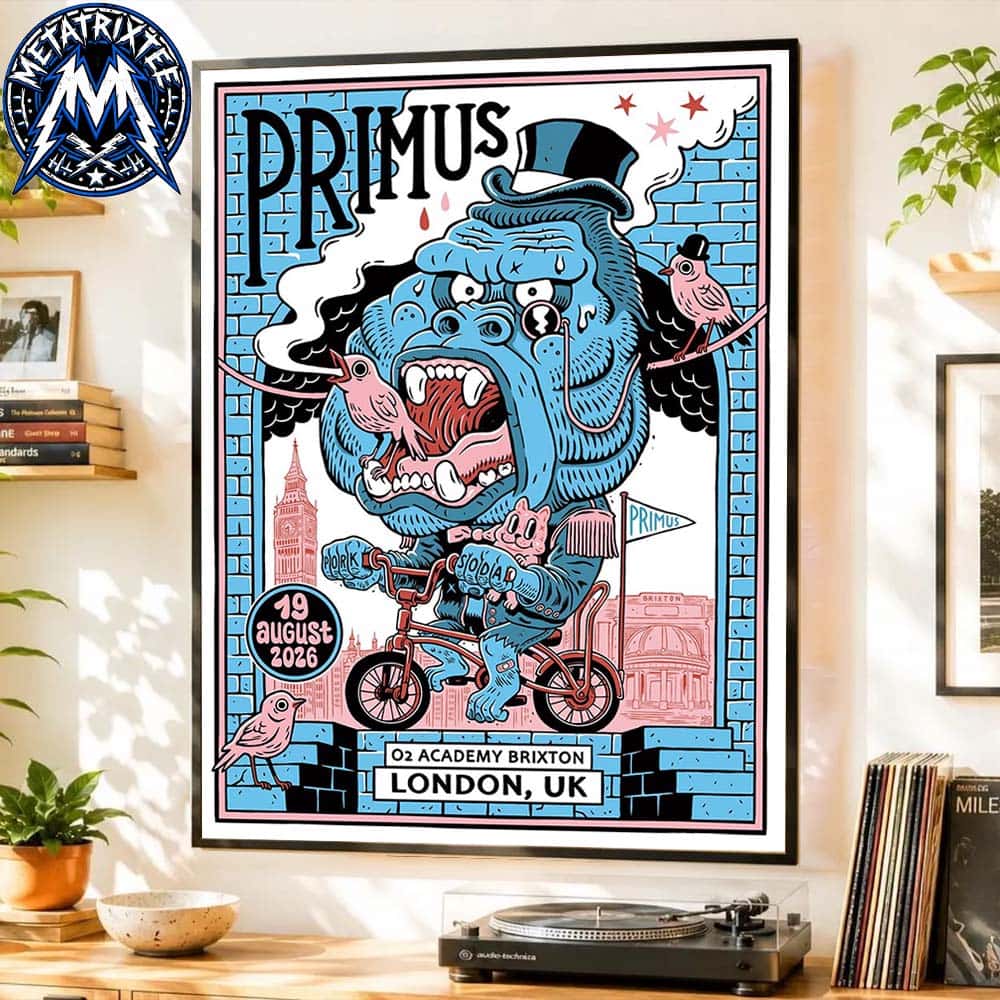 London Poster Concert Print For Primus At O2 Academy Brixton On August 19 2026 Gallery-Style Poster Canvas London Poster Concert Print For Primus At O2 Academy Brixton On August 19 2026 Gallery-Style Poster Canvas
