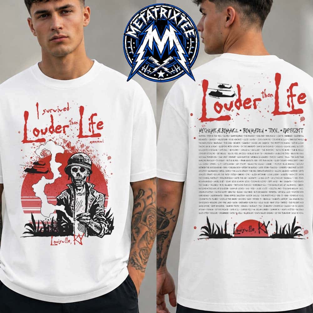 Louder Than Life 2026 Smoke Break Event Tee At Highland Festival Grounds At Kentucky Exposition Center In Louisville Kentucky On September 17–20 White Short T-Shirt Louder Than Life 2026 Smoke Break Event Tee At Highland Festival Grounds At Kentucky Exposition Center In Louisville Kentucky On September 17–20 White Short T-Shirt