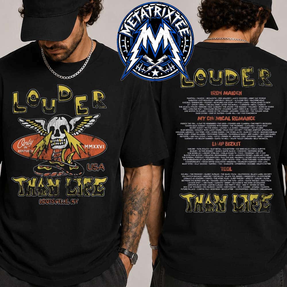 Louder Than Life 2026 Snake Eyes Merch Tee At Highland Festival Grounds At Kentucky Exposition Center In Louisville Kentucky On September 17–20 Short Black T-Shirt Louder Than Life 2026 Snake Eyes Merch Tee At Highland Festival Grounds At Kentucky Exposition Center In Louisville Kentucky On September 17–20 Short Black T-Shirt