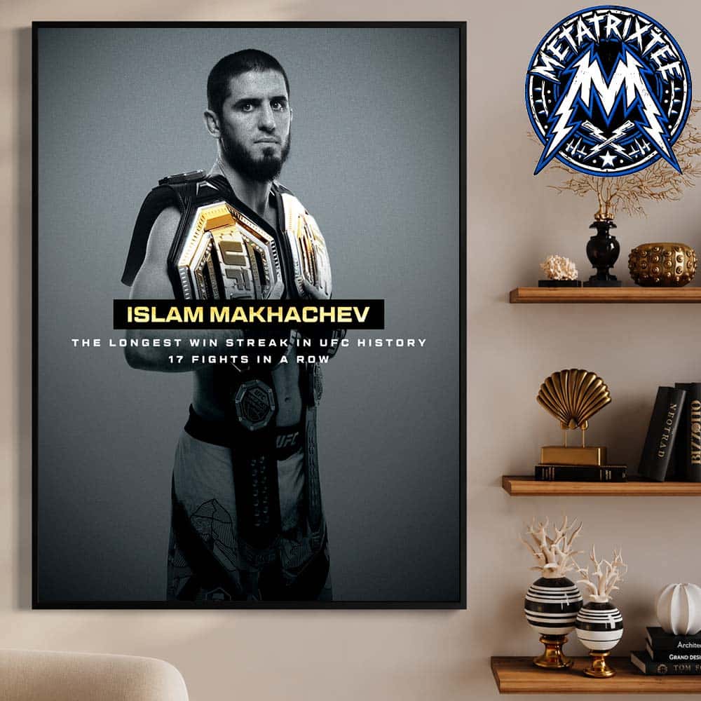 Makhachev Islam Victory At UFC 330 Make The Longest Win Streak In UFC History 17 Fights In A Row Professional Poster Canvas Makhachev Islam Victory At UFC 330 Make The Longest Win Streak In UFC History 17 Fights In A Row Professional Poster Canvas