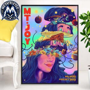 Mt Joy 2026 Foil-Signed Poster For Three-Night Colorado Show From August 13-14 At Red Rocks Amphitheatre In Morrison To August 15 At Fiddlers Green Amphitheatre In Greenwood Village Poster Canvas