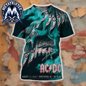 North America ACDC Power Up Tour 2026 Official Concert Poster At BC Place In Vancouver BC Canada On August 13 All Over Print Shirt