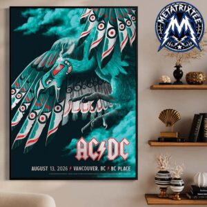 North America ACDC Power Up Tour 2026 Official Concert Poster At BC Place In Vancouver BC Canada On August 13 Premium Poster Canvas