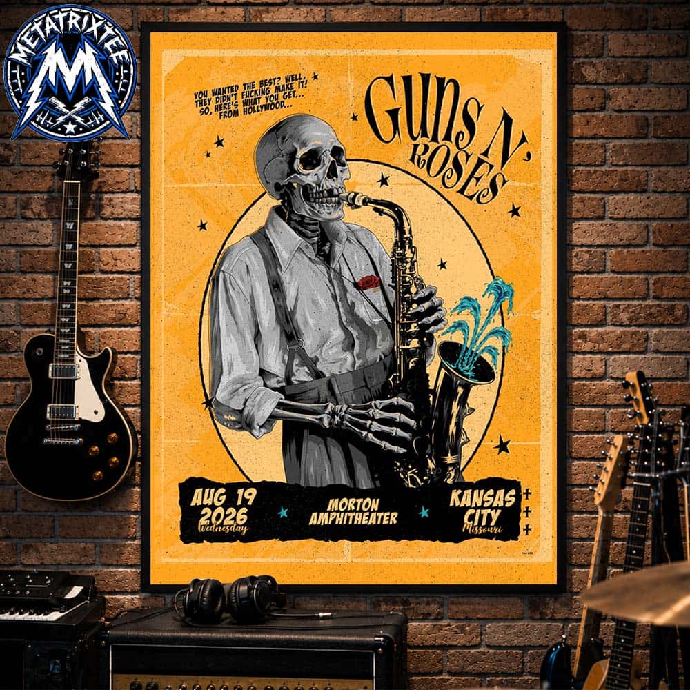 Official Tour Poster Guns N Roses World Tour 2026 In Kansas City Missouri At Morton Amphitheater On August 19 2026 Poster Canvas Official Tour Poster Guns N Roses World Tour 2026 In Kansas City Missouri At Morton Amphitheater On August 19 2026 Poster Canvas