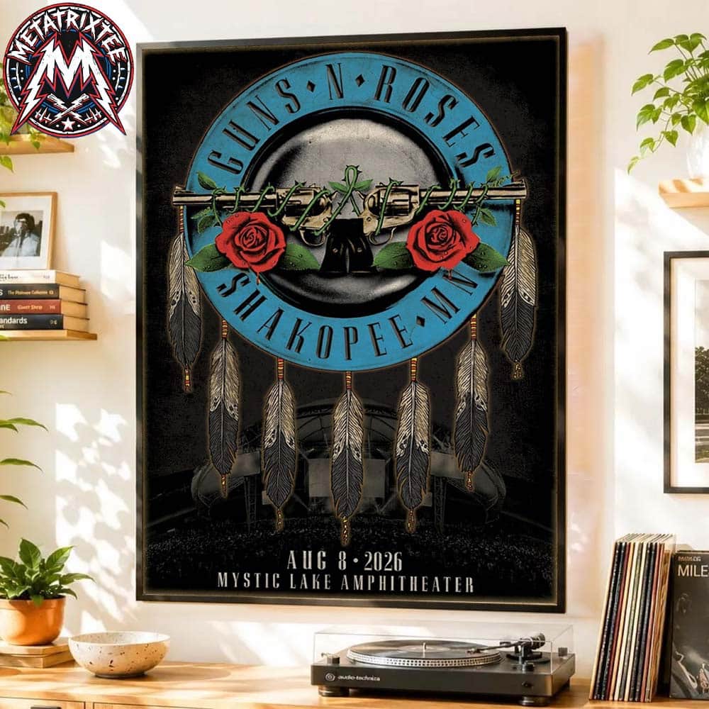 On August 8 2026 Guns N Roses Poster Concert For The Mystic Lake Amphitheater In Shakopee Minnesota World Tour 2026 Poster Canvas On August 8 2026 Guns N Roses Poster Concert For The Mystic Lake Amphitheater In Shakopee Minnesota World Tour 2026 Poster Canvas
