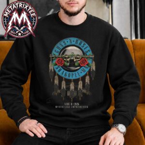 On August 8 2026 Guns N Roses Poster Concert For The Mystic Lake Amphitheater In Shakopee Minnesota World Tour 2026 Sweatshirt T-Shirt