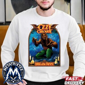 Ozzy Osbourne Bark At The Moon Poster Art By Arikroper With Collectionzz Longsleeve Whithe T-Shirt