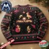Pink Floyd Black And White Classic Prism With Christmas Color Beam Gift For Fan Knitted Ugly Christmas Sweater