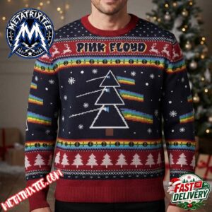 Pink Floyd Dark Side Of The Moon Christmas Tree Prism Design 2026 Knitted Ugly Christmas Sweater
