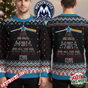Pink Floyd Lyrics And Rainbow Prism Design 2026 Knitted Ugly Christmas Sweater