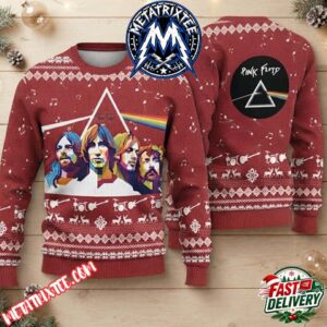Pink Floyd Members Musical Instruments Christmas Pattern Gift For Fan Knitted Ugly Christmas Sweater