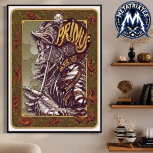 Primus Band UK And Europe Tour Poster For Live Show On August 4 2026 At The Barba Negra Red Stage In Budapest Hungary Gallery-Style Poster Canvas