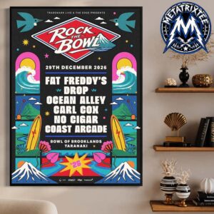 Rock The Bowl 2026 Official Poster On December 29 At The Bowl Of Brooklands in New Plymouth New Zealand High-Quality Poster Canvas