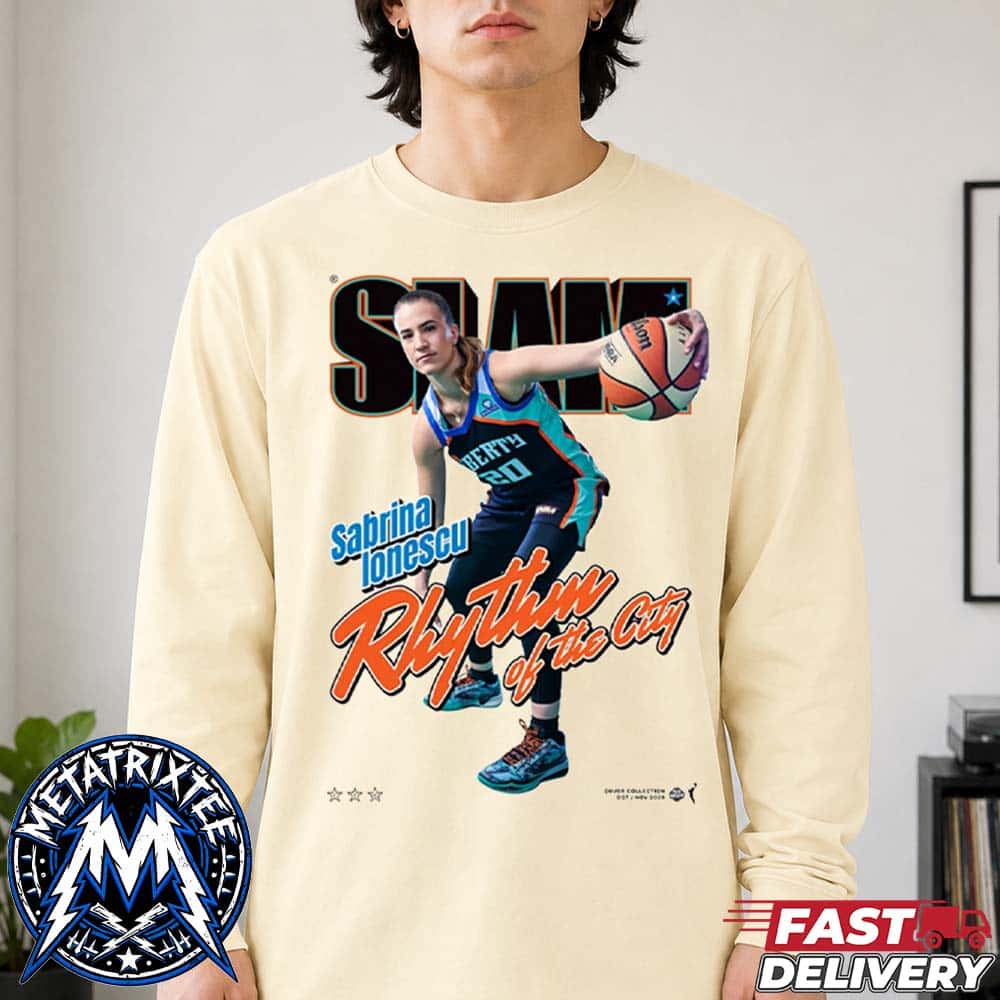 Sabrina Ionescu From New York Liberty Rhythm Of The City Cover Magazine SLAM 264 x Nike Sabrina 4 Longsleeve T-Shirt Sabrina Ionescu From New York Liberty Rhythm Of The City Cover Magazine SLAM 264 x Nike Sabrina 4 Longsleeve T-Shirt