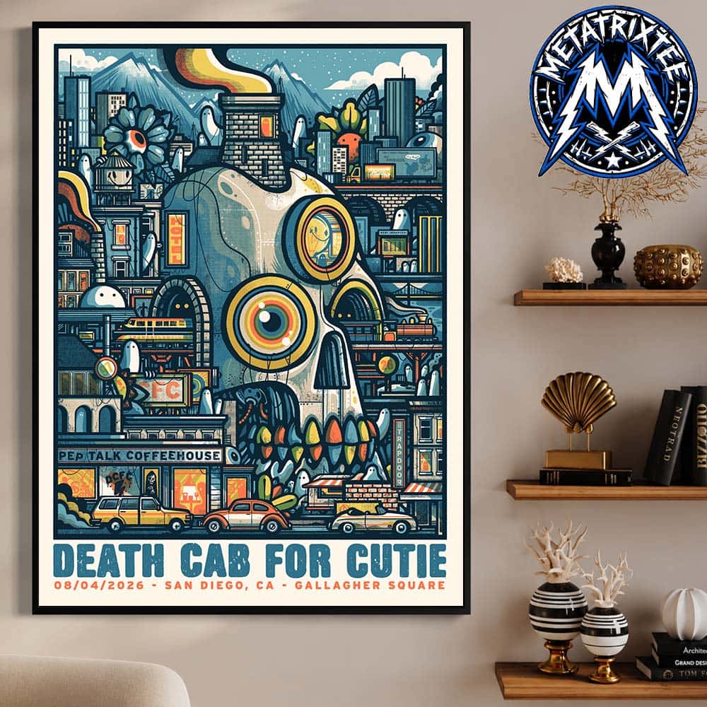 San Diego August 4 2026 Live Show Concert Poster Of Death Cab For Cutie At Gallagher Square At Petco Park In California High-Quality Poster Canvas San Diego August 4 2026 Live Show Concert Poster Of Death Cab For Cutie At Gallagher Square At Petco Park In California High-Quality Poster Canvas
