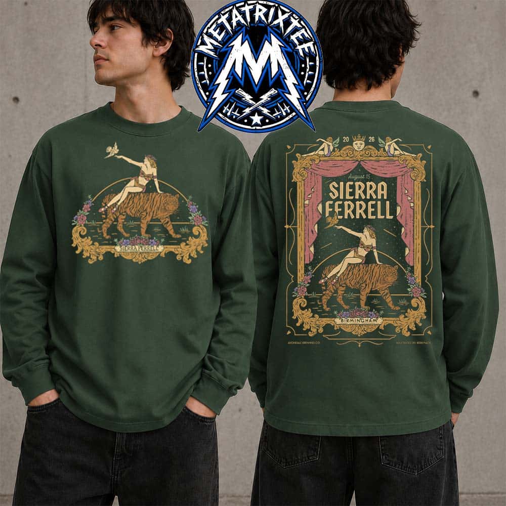 Sierra Ferrell Shoot For The Moon Tour Concert Poster At Avondale Brewing Co In Birmingham AL On August 15 2026 Two Sided Print Longsleeve T-Shirt Sierra Ferrell Shoot For The Moon Tour Concert Poster At Avondale Brewing Co In Birmingham AL On August 15 2026 Two Sided Print Longsleeve T-Shirt