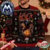 Slayer Band Members With Santa Hats And Christmas Tree Graphic Black White Sweater Featuring Pentagram Logo 2026 Knitted Ugly Christmas Sweater Slayer Band Members With Santa Hats And Christmas Tree Graphic Black White Sweater Featuring Pentagram Logo 2026 Knitted Ugly Christmas Sweater