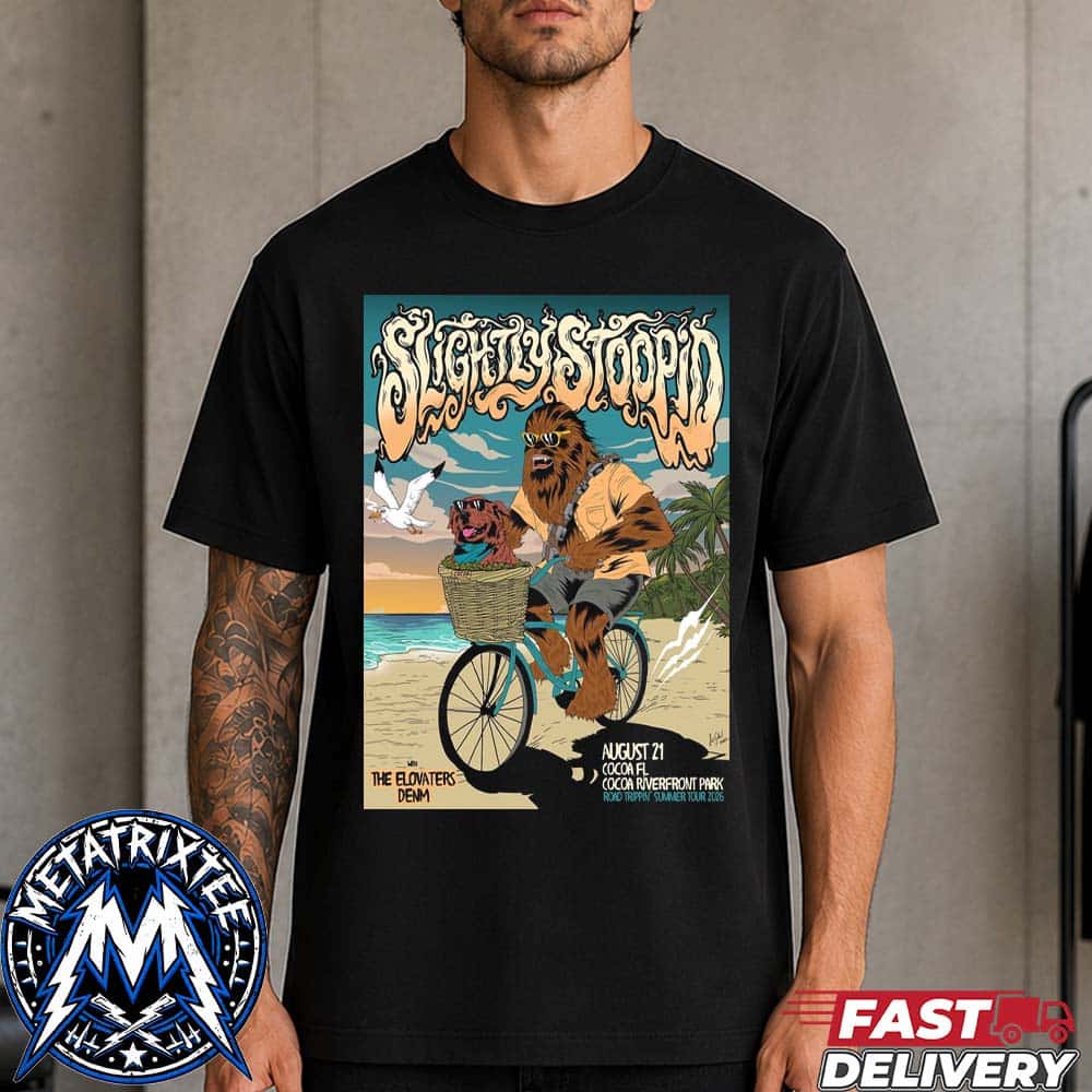 Slightly Stoopid Road Trippin Summer Tour Poster Concert At Cocoa Riverfront Park In Cocoa Florida On August 21 2026 Vintage T-Shirt Slightly Stoopid Road Trippin Summer Tour Poster Concert At Cocoa Riverfront Park In Cocoa Florida On August 21 2026 Vintage T-Shirt
