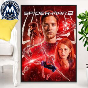Spider Man 2 Tobey Maguire Sony Unique Alternative Movie Poster Redesign Gallery-Style Poster Canvas